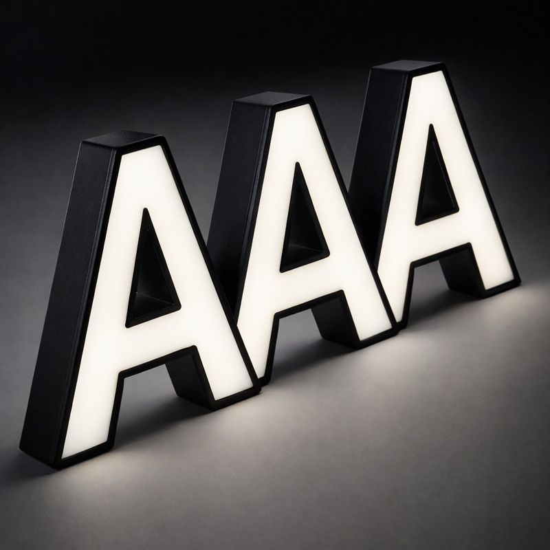 Back Frame Leuchtbuchstaben mit Halo-Effekt